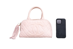 CHANEL BOWLER BAG SMALL CC TASSEL BLUSH