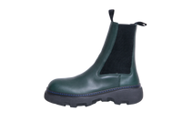 BURBERRY BOOTS ROUND-TOE LEATHER DARK GREEN - 38 BR