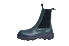 BURBERRY BOOTS ROUND-TOE LEATHER DARK GREEN - 38 BR