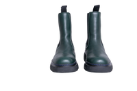 BURBERRY BOOTS ROUND-TOE LEATHER DARK GREEN - 38 BR