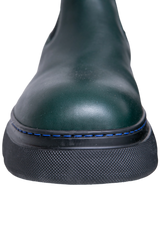 BURBERRY BOOTS ROUND-TOE LEATHER DARK GREEN - 38 BR