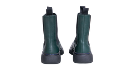 BURBERRY BOOTS ROUND-TOE LEATHER DARK GREEN - 38 BR