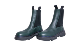 BURBERRY BOOTS ROUND-TOE LEATHER DARK GREEN - 38 BR