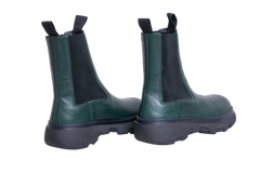 BURBERRY BOOTS ROUND-TOE LEATHER DARK GREEN - 38 BR