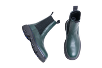 BURBERRY BOOTS ROUND-TOE LEATHER DARK GREEN - 38 BR