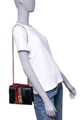 GUCCI SYLVIE SMALL WEB LEATHER BLACK