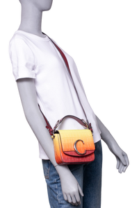 CHLOE C MINI SQUARE EMBOSSED YELLOW AND RED