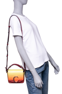 CHLOE C MINI SQUARE EMBOSSED YELLOW AND RED