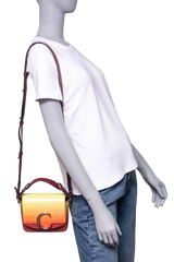 CHLOE C MINI SQUARE EMBOSSED YELLOW AND RED