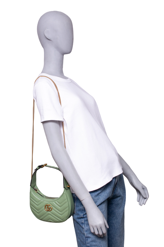 GUCCI HALF MOON GG MARMONT HOBO MINT