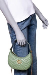 GUCCI HALF MOON GG MARMONT HOBO MINT