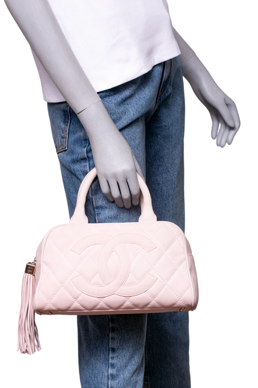 CHANEL BOWLER BAG SMALL CC TASSEL BLUSH