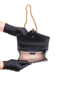 GUCCI SYLVIE SMALL WEB LEATHER BLACK