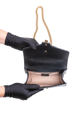 GUCCI SYLVIE SMALL WEB LEATHER BLACK