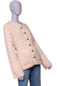 KHAITE CARDIGAN SUZETTE CASHMERE BLEND BUTTER