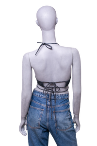 GANNI TWIN SET BLAZER + TOP GRAY PINSTRIPE