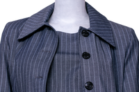 GANNI TWIN SET BLAZER + TOP GRAY PINSTRIPE