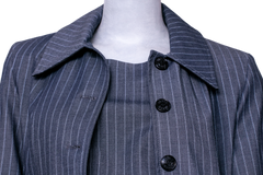 GANNI TWIN SET BLAZER + TOP GRAY PINSTRIPE