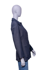 GANNI TWIN SET BLAZER + TOP GRAY PINSTRIPE