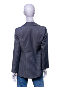 GANNI TWIN SET BLAZER + TOP GRAY PINSTRIPE