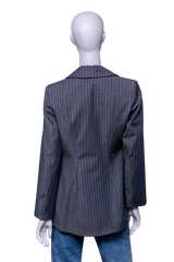 GANNI TWIN SET BLAZER + TOP GRAY PINSTRIPE