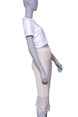 GANNI SAIA MIDI THIN COTTON LACE OFF WHITE