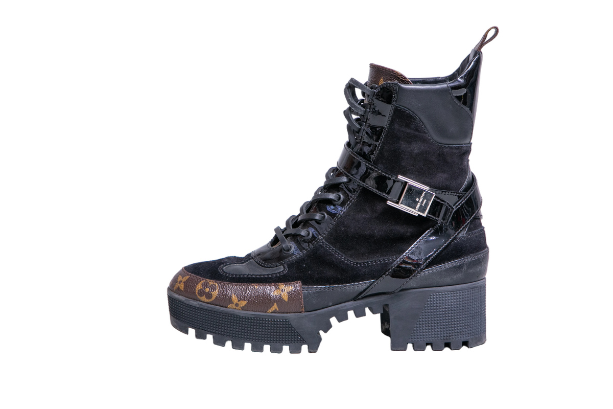 DESAPEGO JULIA FARIA LV ANKLE BOOT LAURÉATE PLATAFORM DESERT SUEDE BLACK - 39 BR