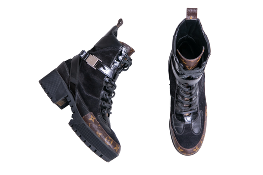 DESAPEGO JULIA FARIA LV ANKLE BOOT LAURÉATE PLATAFORM DESERT SUEDE BLACK - 39 BR