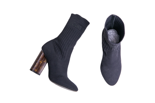 DESAPEGO JULIA FARIA LV ANKLE BOOT SILHOUETTE MONOGRAM/BLACK - 39 BR