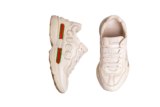 DESAPEGO JULIA FARIA GUCCI SNEAKERS RHYTON WITH LOGO PRINT BEIGE - 39 BR