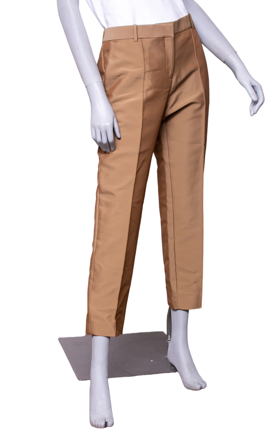 DESAPEGO JULIA FARIA CELINE STRAIGHT-LEG COTTON TWILL TOUSERS KHAKI