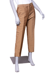 DESAPEGO JULIA FARIA CELINE STRAIGHT-LEG COTTON TWILL TOUSERS KHAKI