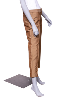 DESAPEGO JULIA FARIA CELINE STRAIGHT-LEG COTTON TWILL TOUSERS KHAKI