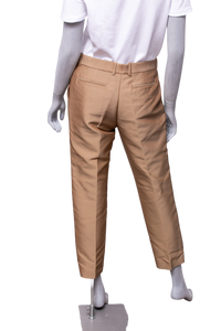 DESAPEGO JULIA FARIA CELINE STRAIGHT-LEG COTTON TWILL TOUSERS KHAKI