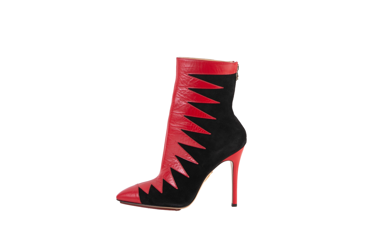 DESAPEGO THASSIA NAVES CHARLOTTE OLYMPIA ANKLE BOOT BLACK AND RED