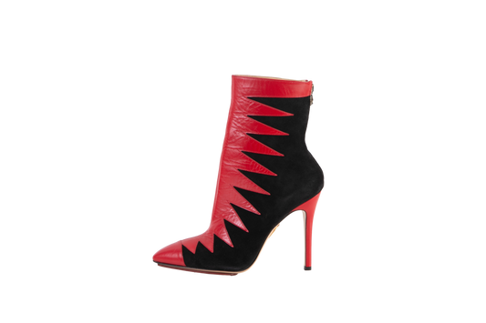 DESAPEGO THASSIA NAVES CHARLOTTE OLYMPIA ANKLE BOOT BLACK AND RED