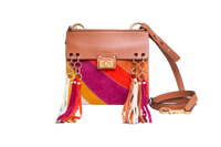 CHLOÉ JANE SMALL TASSEL TRIM BROWN/MULTICOLOR