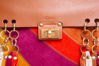CHLOÉ JANE SMALL TASSEL TRIM BROWN/MULTICOLOR