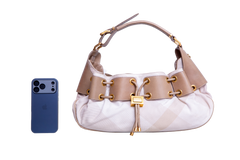 BURBERRY MASON WARRIOR HOBO CANVAS PRORSUM BEIGE