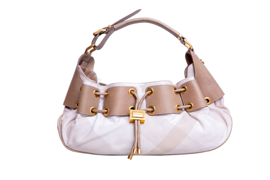 BURBERRY MASON WARRIOR HOBO CANVAS PRORSUM BEIGE