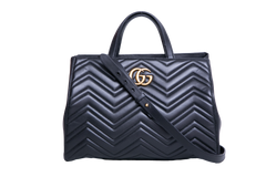 GUCCI GG MARMONT TOTE BAG MATELASSE BLACK