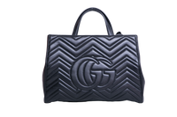 GUCCI GG MARMONT TOTE BAG MATELASSE BLACK