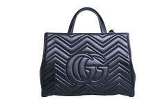 GUCCI GG MARMONT TOTE BAG MATELASSE BLACK