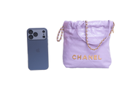 CHANEL MINI 22 SHINY CALFSKIN QUILTED LIGHT PURPLE