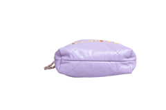 CHANEL MINI 22 SHINY CALFSKIN QUILTED LIGHT PURPLE