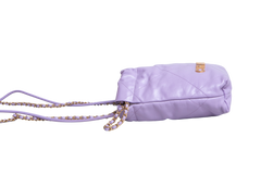 CHANEL MINI 22 SHINY CALFSKIN QUILTED LIGHT PURPLE