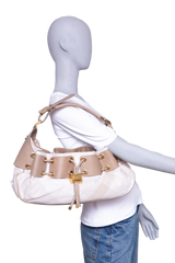 BURBERRY MASON WARRIOR HOBO CANVAS PRORSUM BEIGE