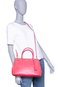 PRADA GALLERIA MEDIUM DOUBLE ZÍPER SAFFIANO PINK