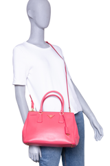 PRADA GALLERIA MEDIUM DOUBLE ZÍPER SAFFIANO PINK