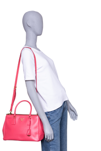 PRADA GALLERIA MEDIUM DOUBLE ZÍPER SAFFIANO PINK